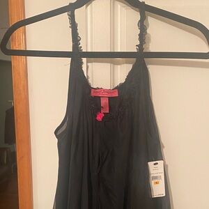 Betsey Johnson Black Ruffle Detail Chemise